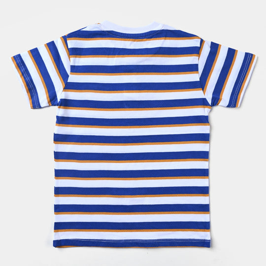 Boys Slub Jersey T-Shirt H/s-White/Blue