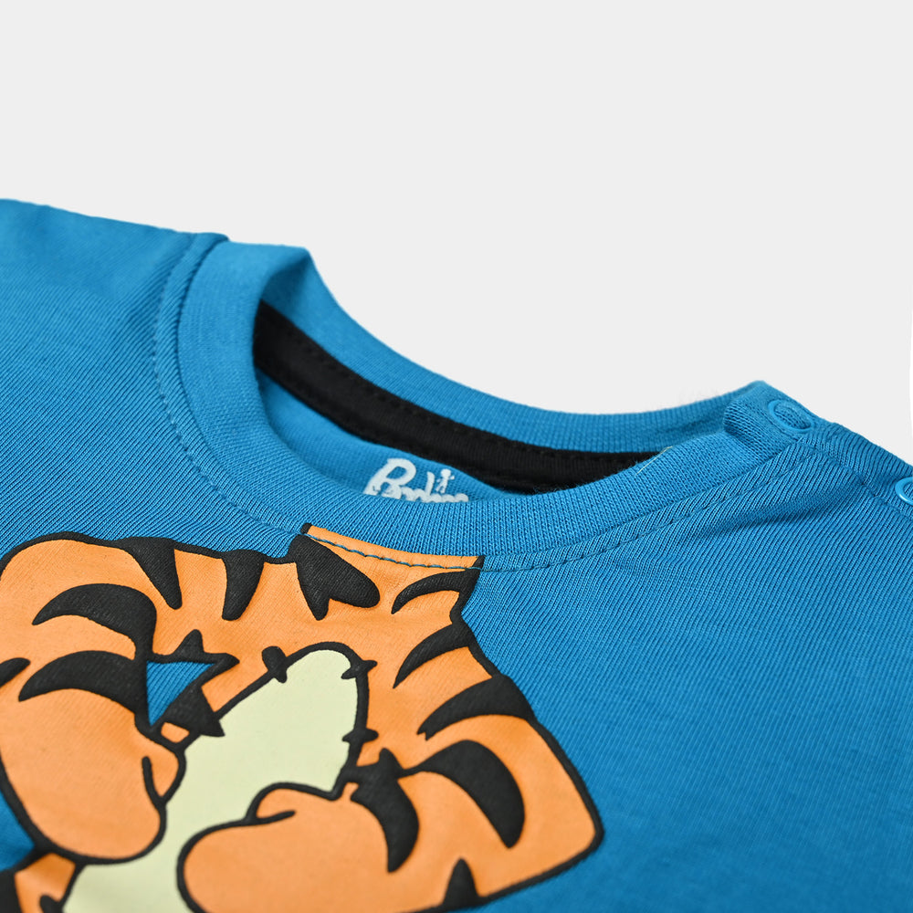 Infant Boys Slub Jersey T-Shirt Tiger-Blue