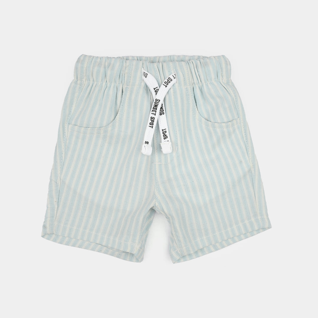 Infant Boys Cotton Shorts (Summer Spot) - Blue/Stripe