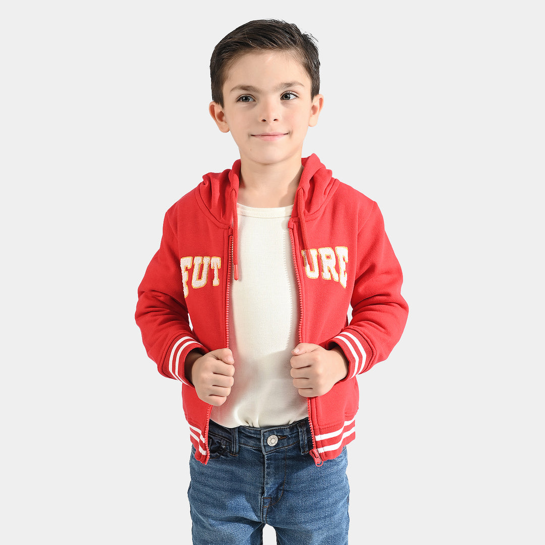 Boys Fleece Knitted Jacket Future-Racing Red
