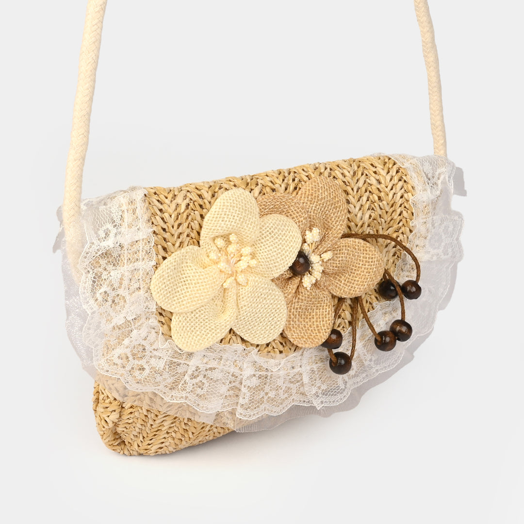 Fashion Handbag With Lace & Flower