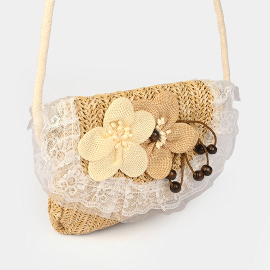 Fashion Handbag With Lace & Flower