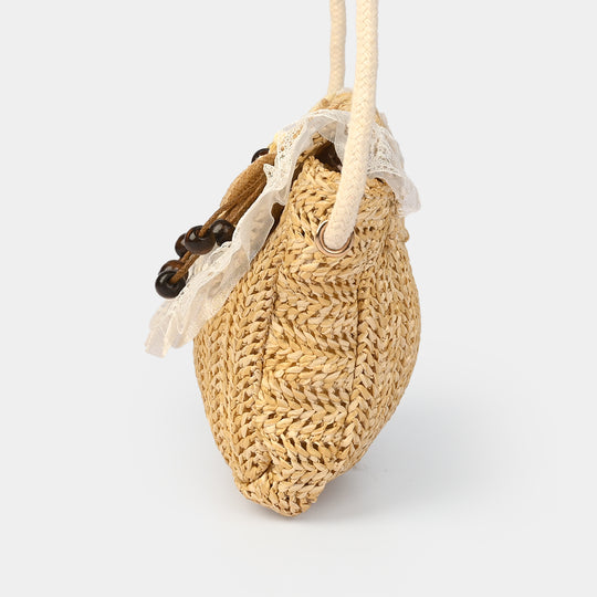 Fashion Handbag With Lace & Flower
