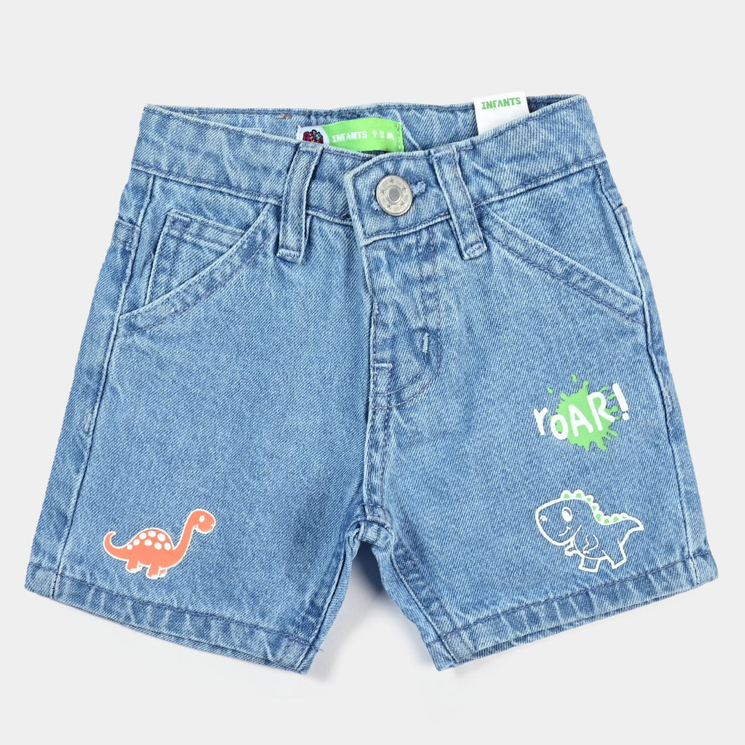 Infant Boys Denim Short Dino-LIGHT BLUE