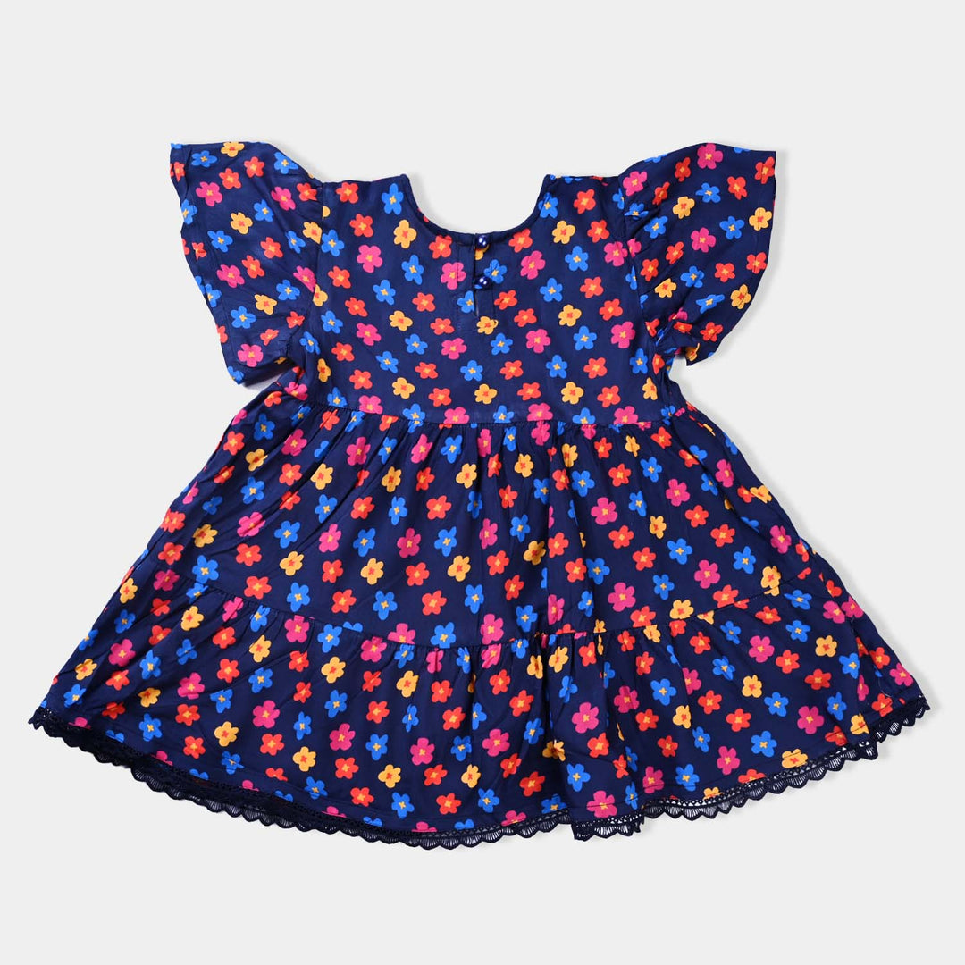 Girls Viscose Casual Frock Florita-Blue