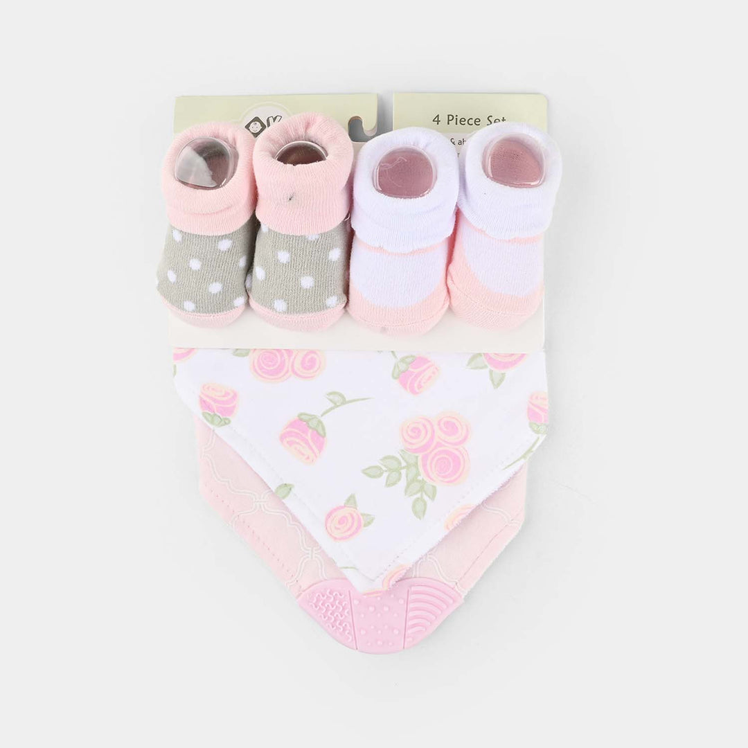 Bib Set 2Pcs With Teether & Socks