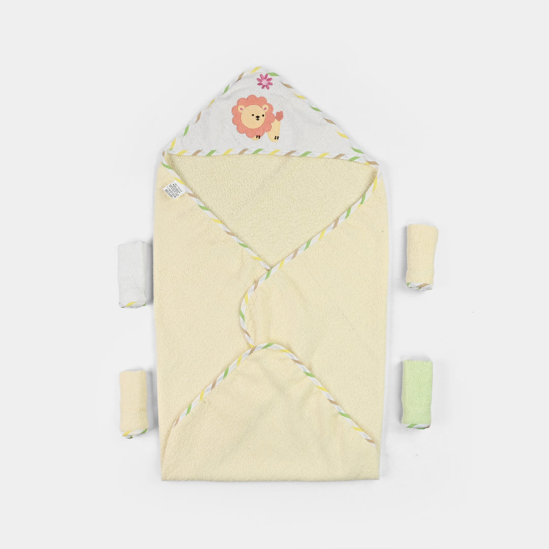Baby Bath Towel + 4PCs Face Towel