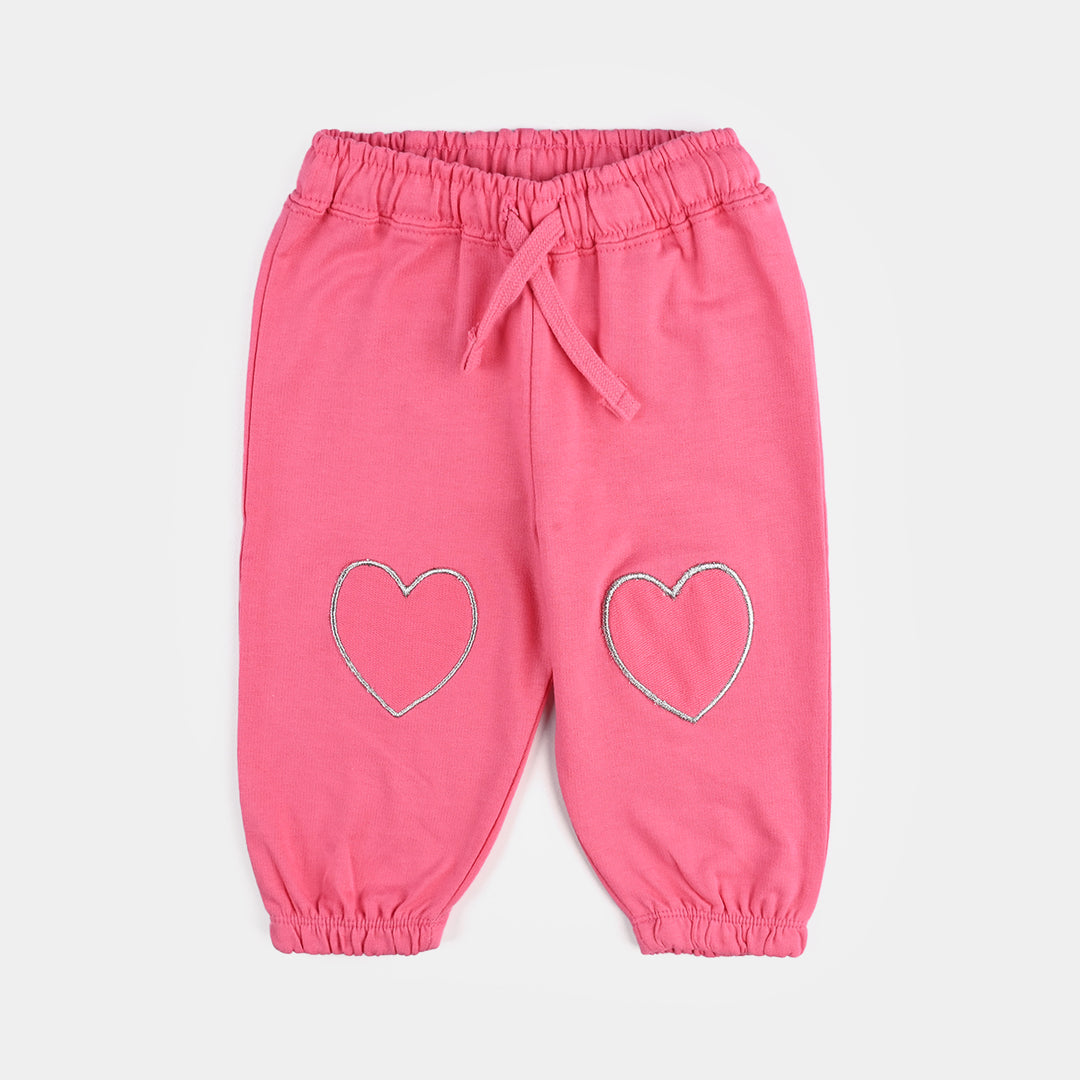 Infant Girls Jersey/Terry Pyjama Hearts-Hot Pink