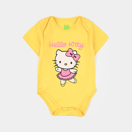Infant Girls Cotton Interlock Basic Romper - Yellow