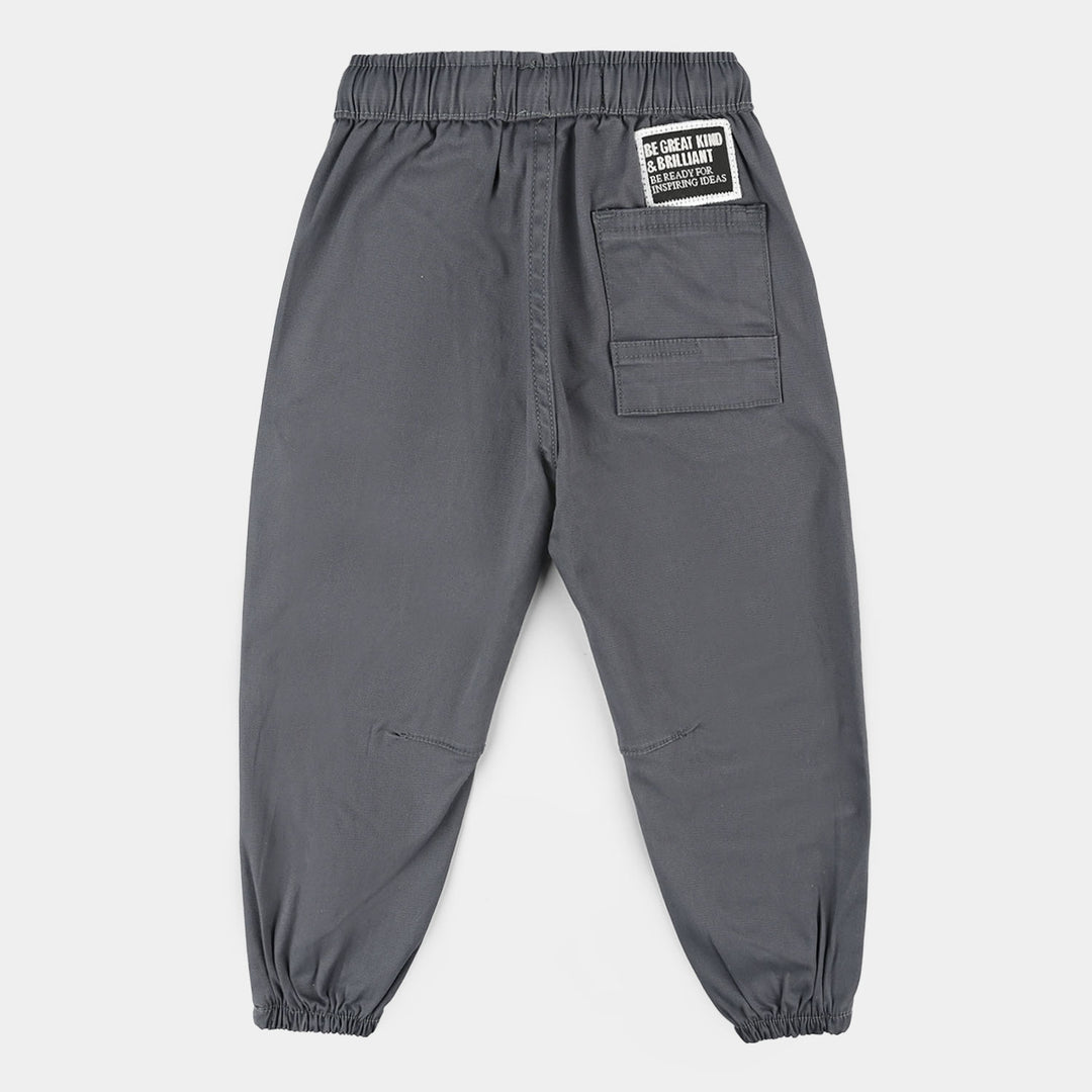 Boys Cotton Twill Pant (Brilliant) – Grey