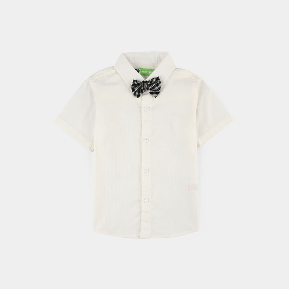 Infant Boys Yarn Dyed Woven Suit (3 Piece) - Black/White