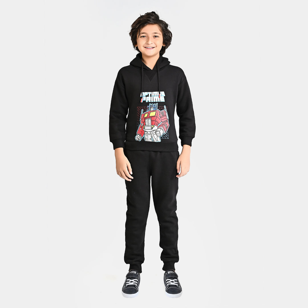 Boys Fleece 2 Piece Suit-Jet Black