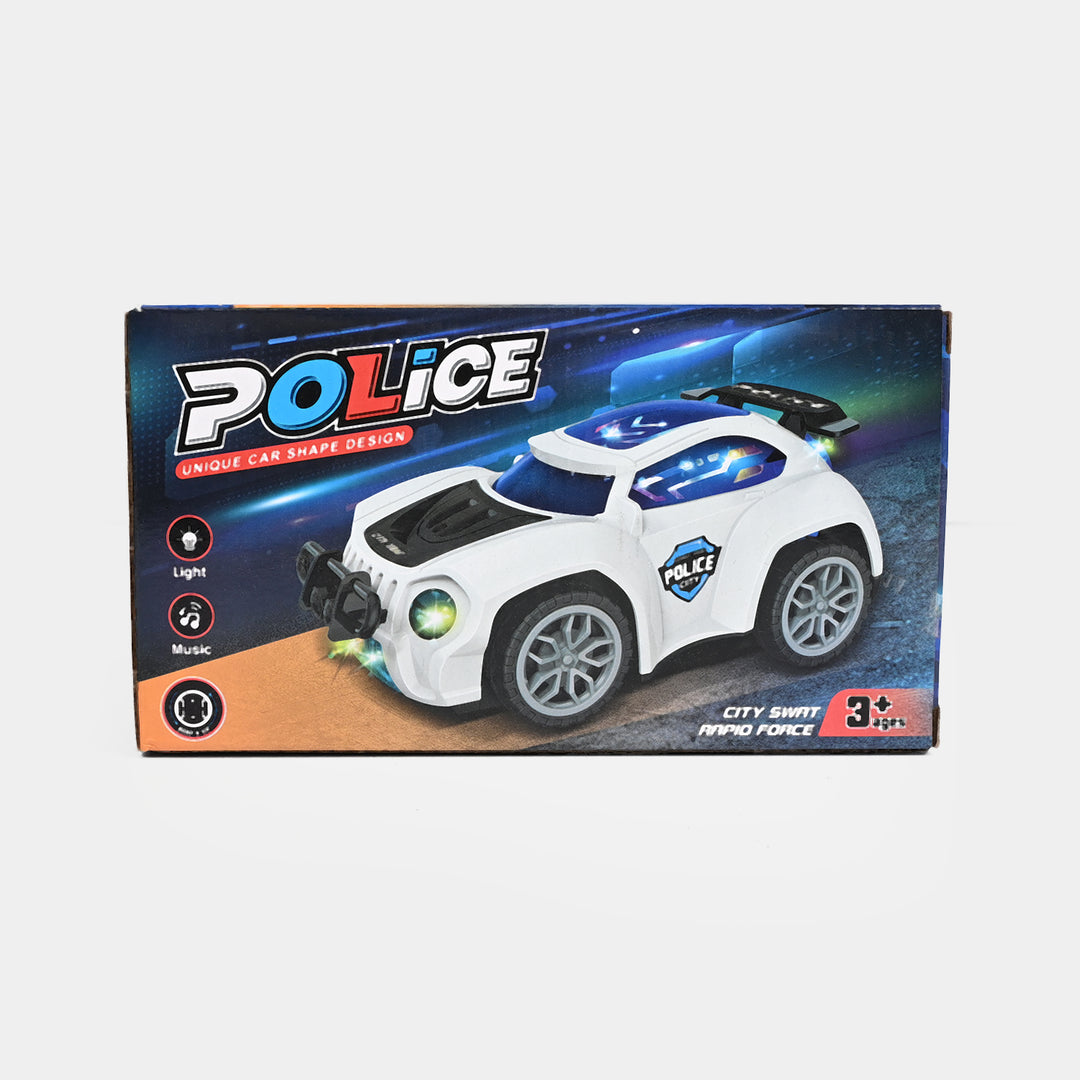 3D Police Car Toy with Light & Sound