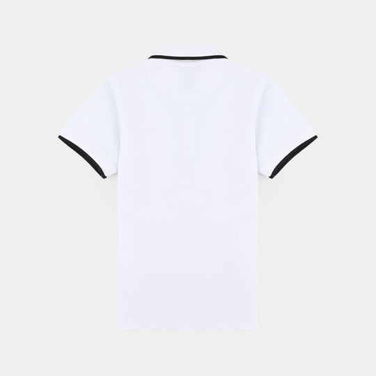 Boys Jumbo Pique Polo Basic-White