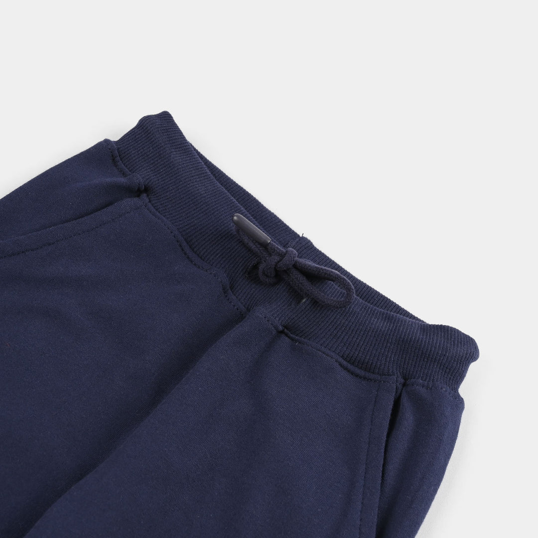 Boys Jersey/Terry Pajama (Basic) - Navy Blue