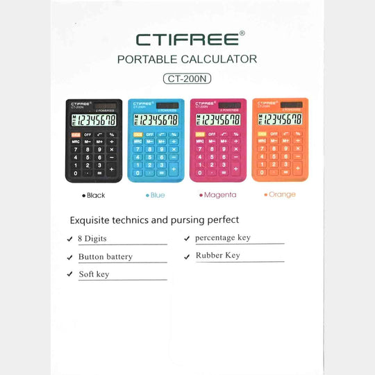 CTIFREE CT-200N Pocket Calculator with Protective Cover