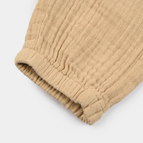 Infant Boys Gauze Pants Jogger Style - Beige