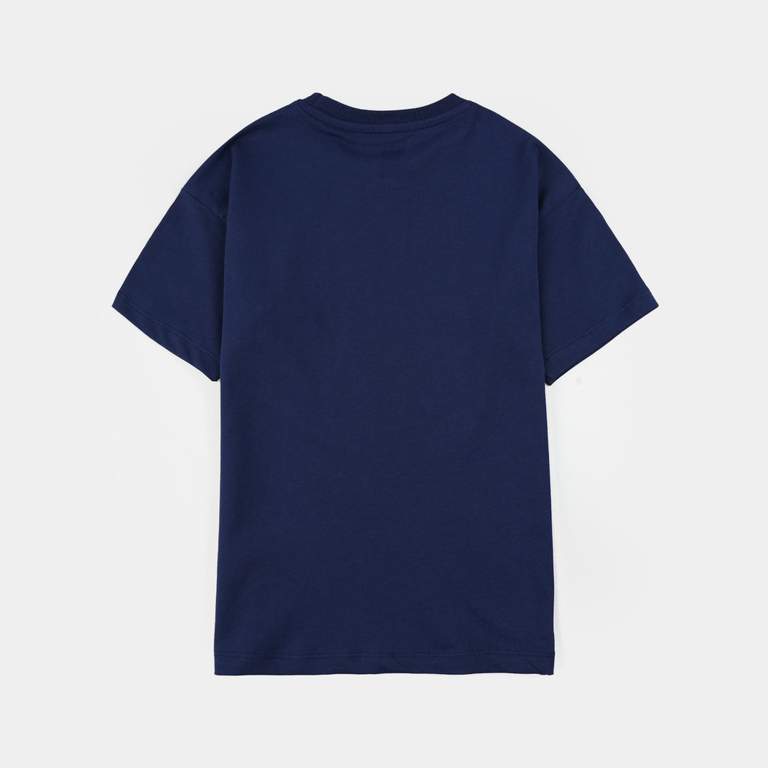 Girls Jersey/Terry 2-Piece Suit (Besties Crew) - Navy Blue