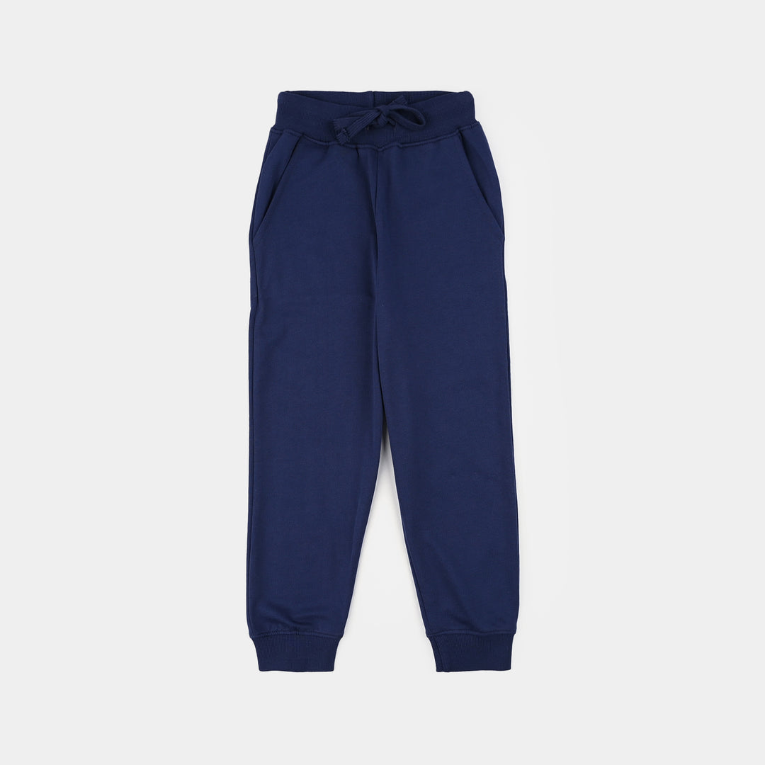 Girls Jersey/Terry 2-Piece Suit (Besties Crew) - Navy Blue