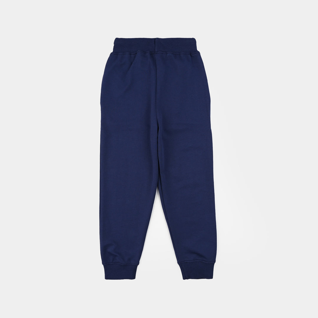 Girls Jersey/Terry 2-Piece Suit (Besties Crew) - Navy Blue