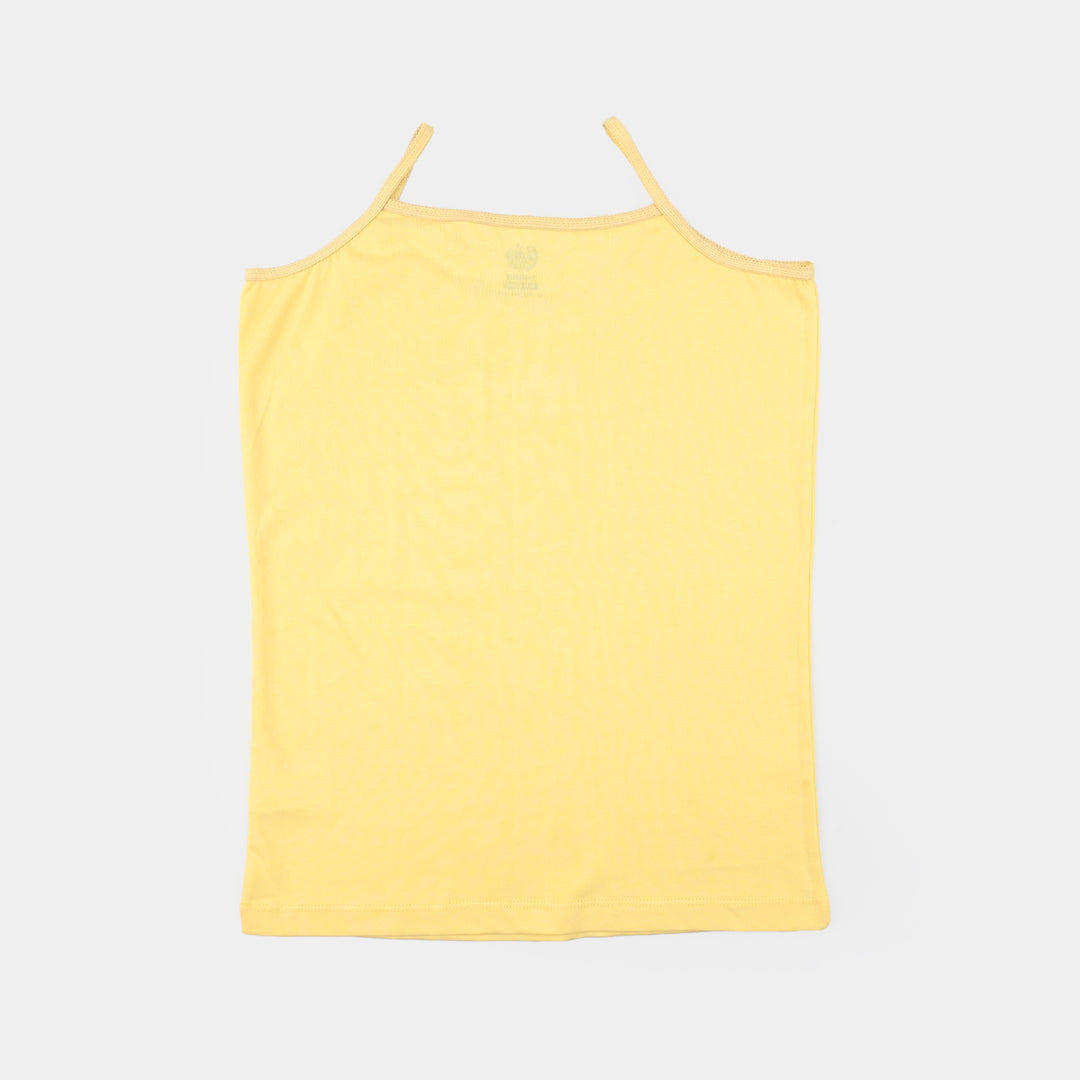 Girls Cotton Jersey Cami Hearted (Pack of 2) - Yellow/White