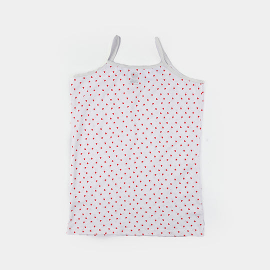 Girls Cotton Jersey Cami Hearted (Pack of 2) - Yellow/White