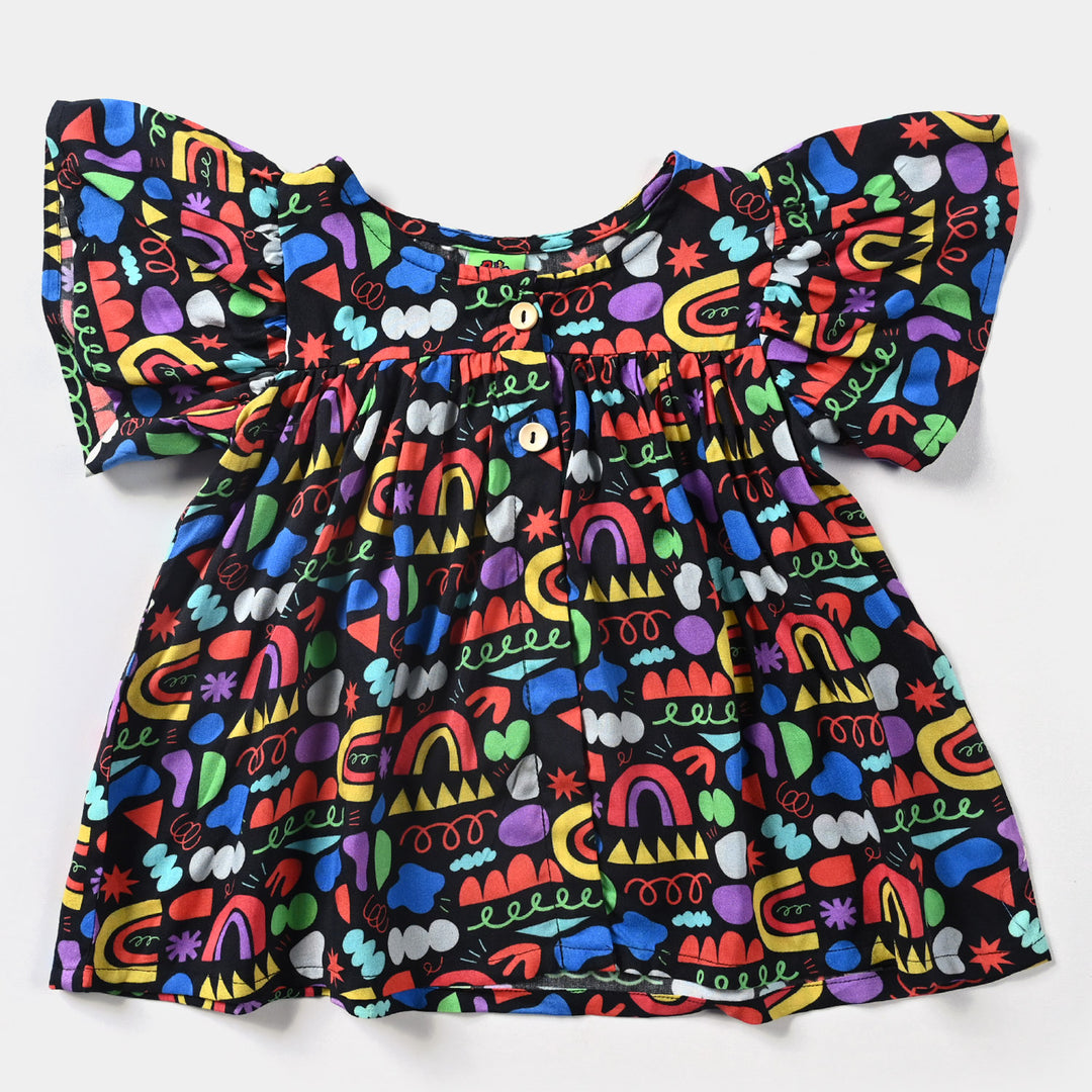 Infant Girls Casual Frock - Black