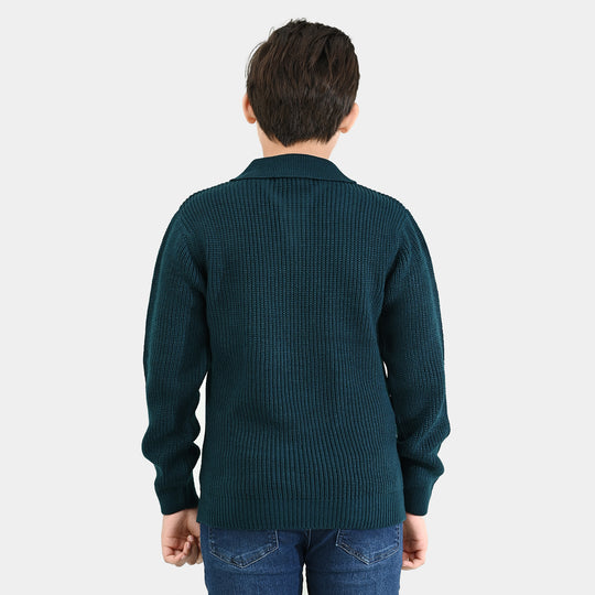 Boys Acrylic Sweater-Crystal Teal - Teal