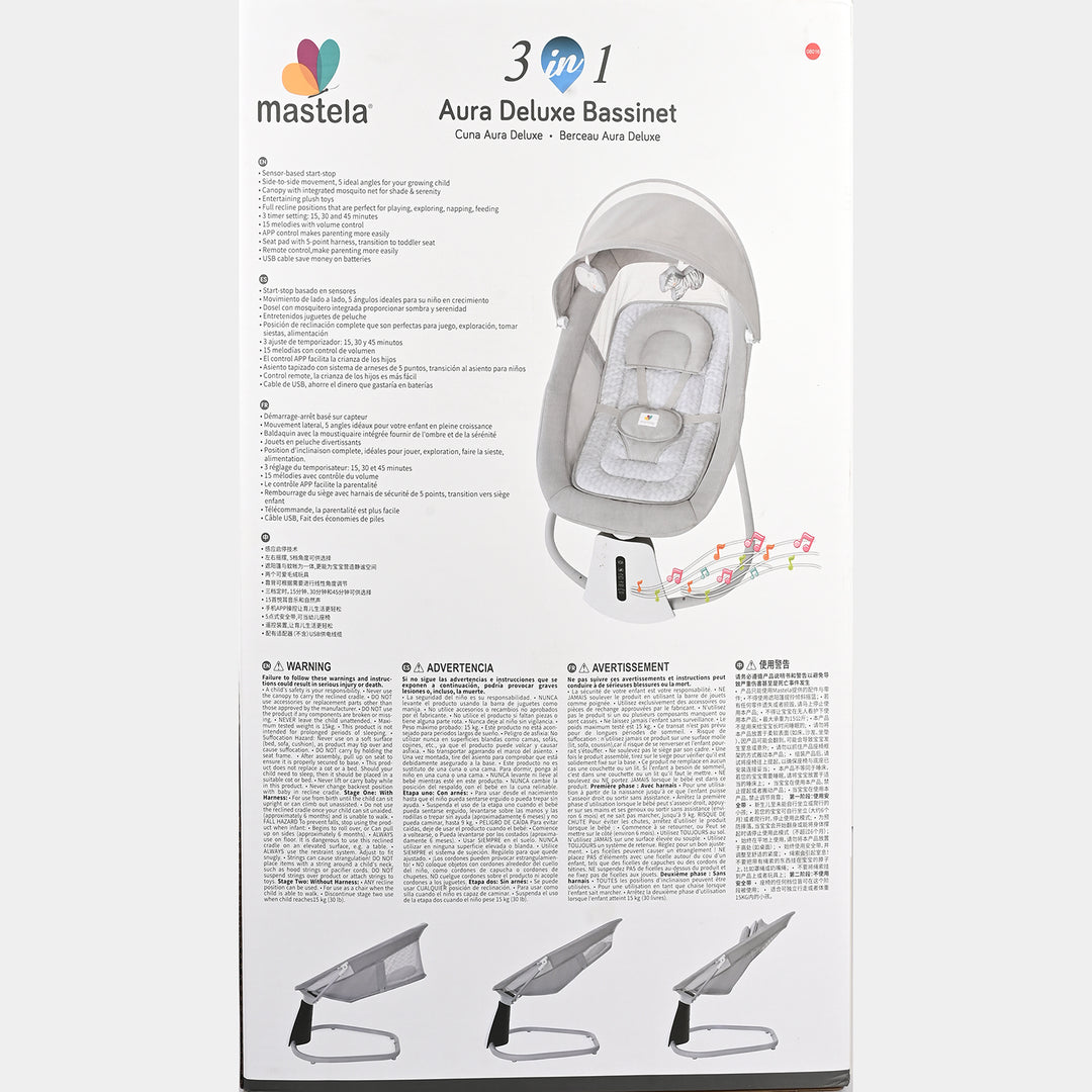3-in-1 Aura Deluxe Bassinet Auto Swing Mastela | 8016