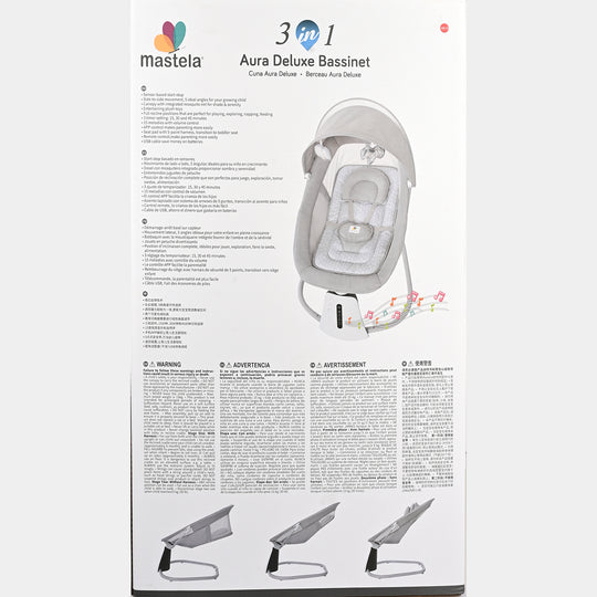 3-in-1 Aura Deluxe Bassinet Auto Swing Mastela | 8016