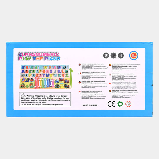 Educational Wooden Alphanumeric Play The Piano 6in1