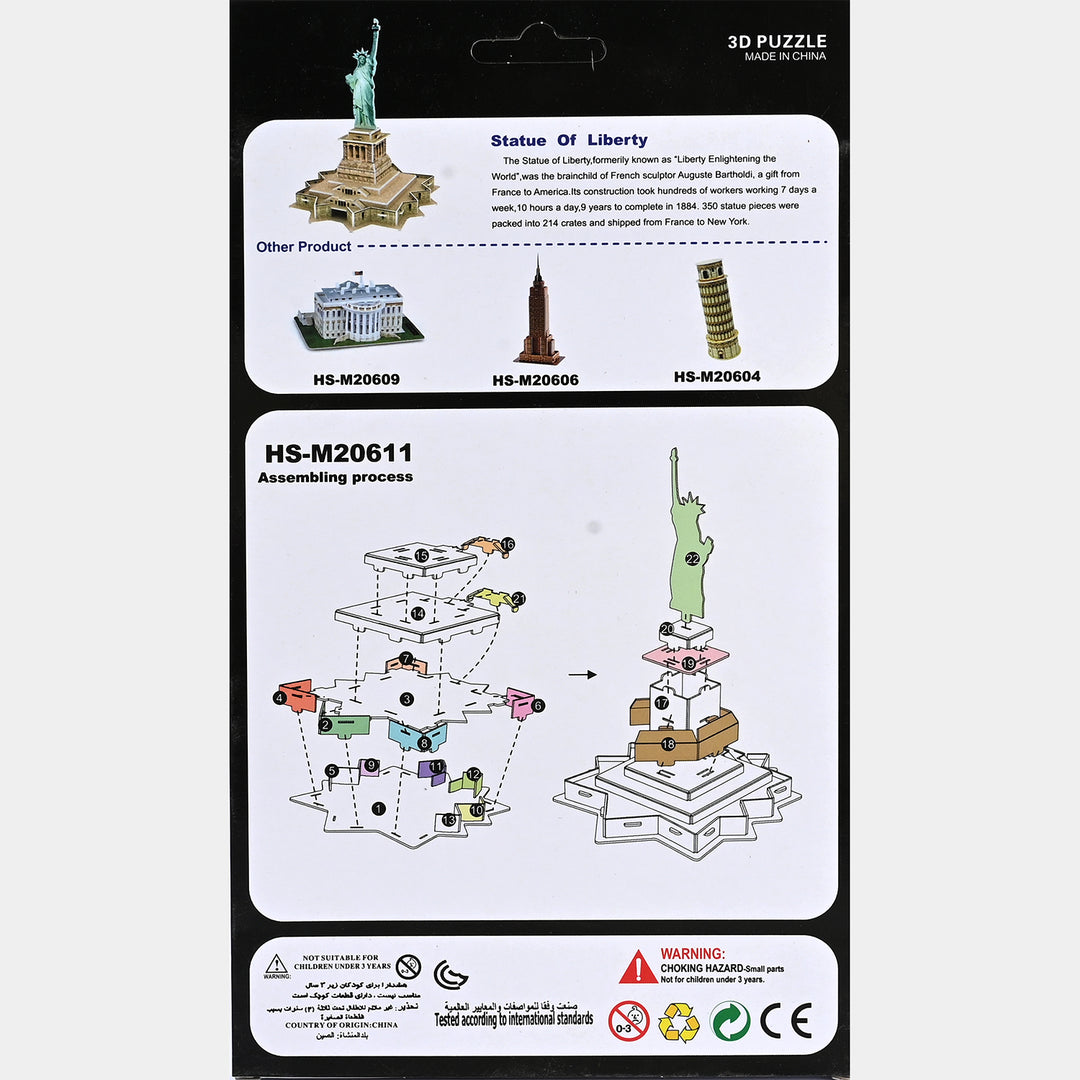 DIY 3D Puzzle Statue of Liberty 22 Pcs Set