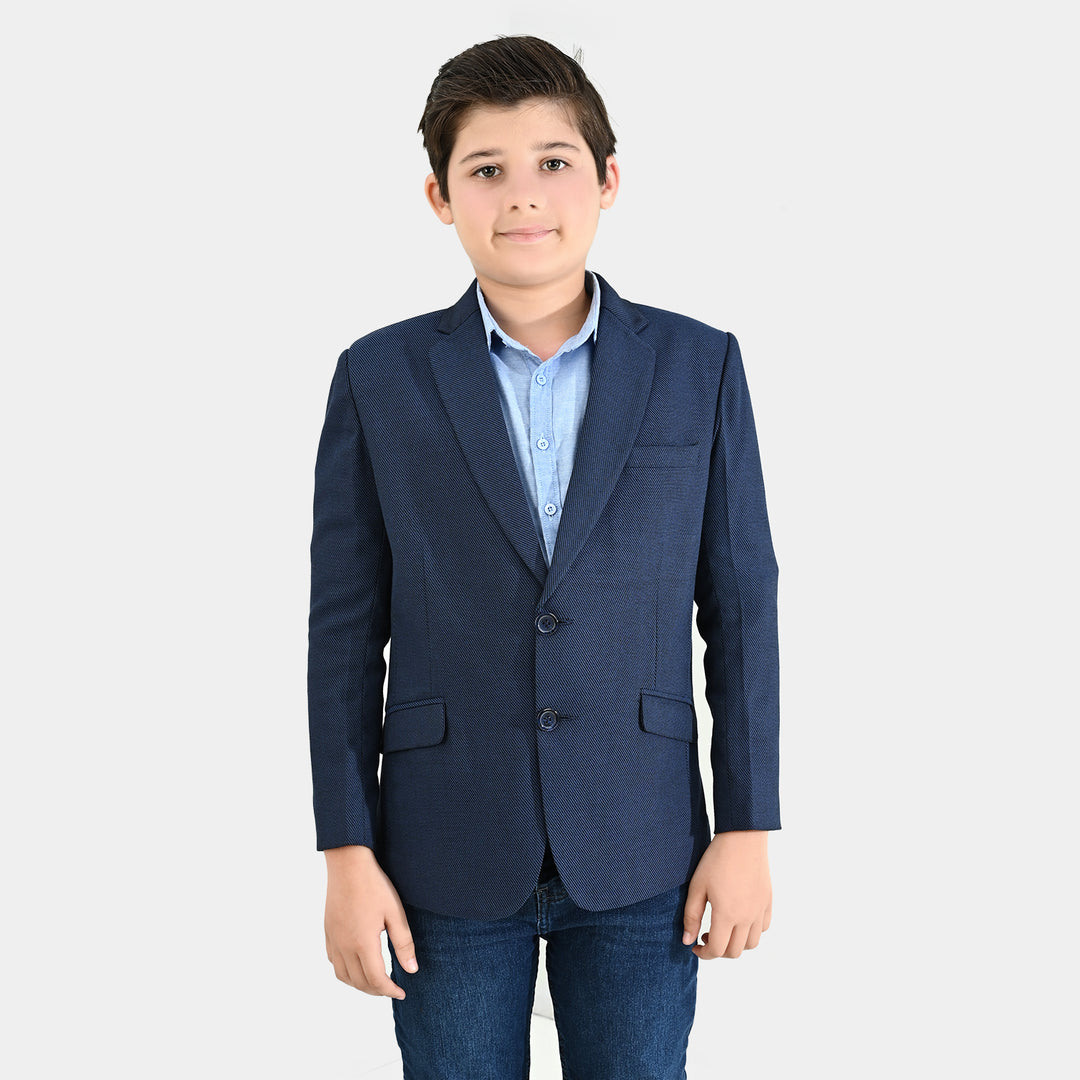 Boys Wool Blazer (Stitch)-BLUE