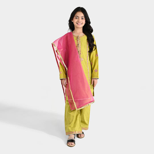 Girls Jacquard 3Pcs (Ishq) - Green