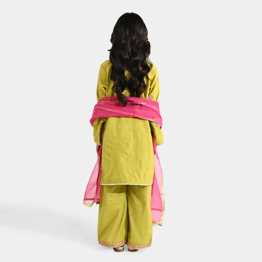 Girls Jacquard 3Pcs (Ishq) - Green
