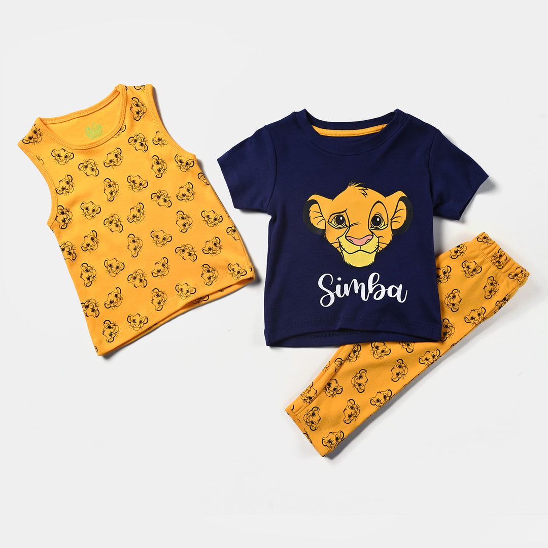 Infant Boys Cotton Interlock 3 Piece Set