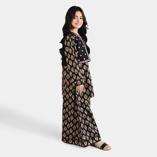 Girls Cotton 3Pcs (Rang) - Black
