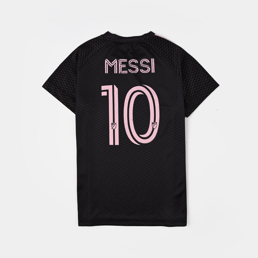 Boys Polyester Jersey 2 Piece Suit-BLACK