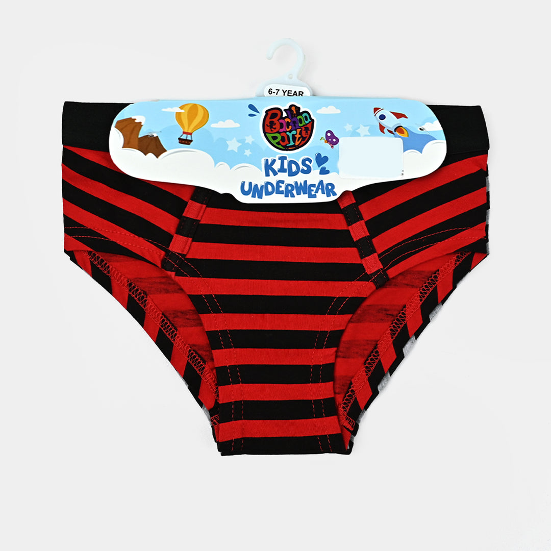 Boys Cotton Jersey Brief Pack of 2 Stripes - Black/red