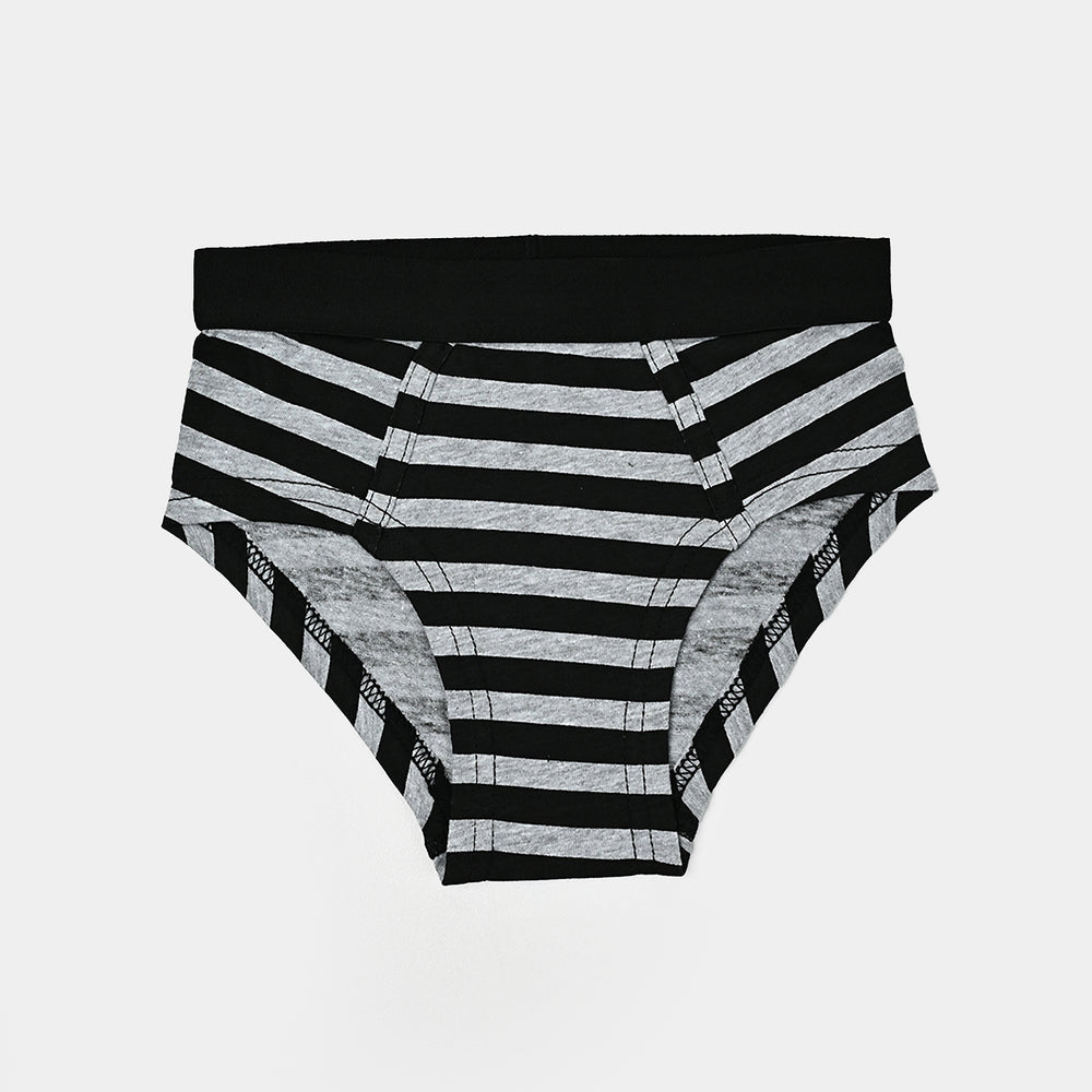 Boys Cotton Jersey Brief Pack of 2 Stripes - Black/red