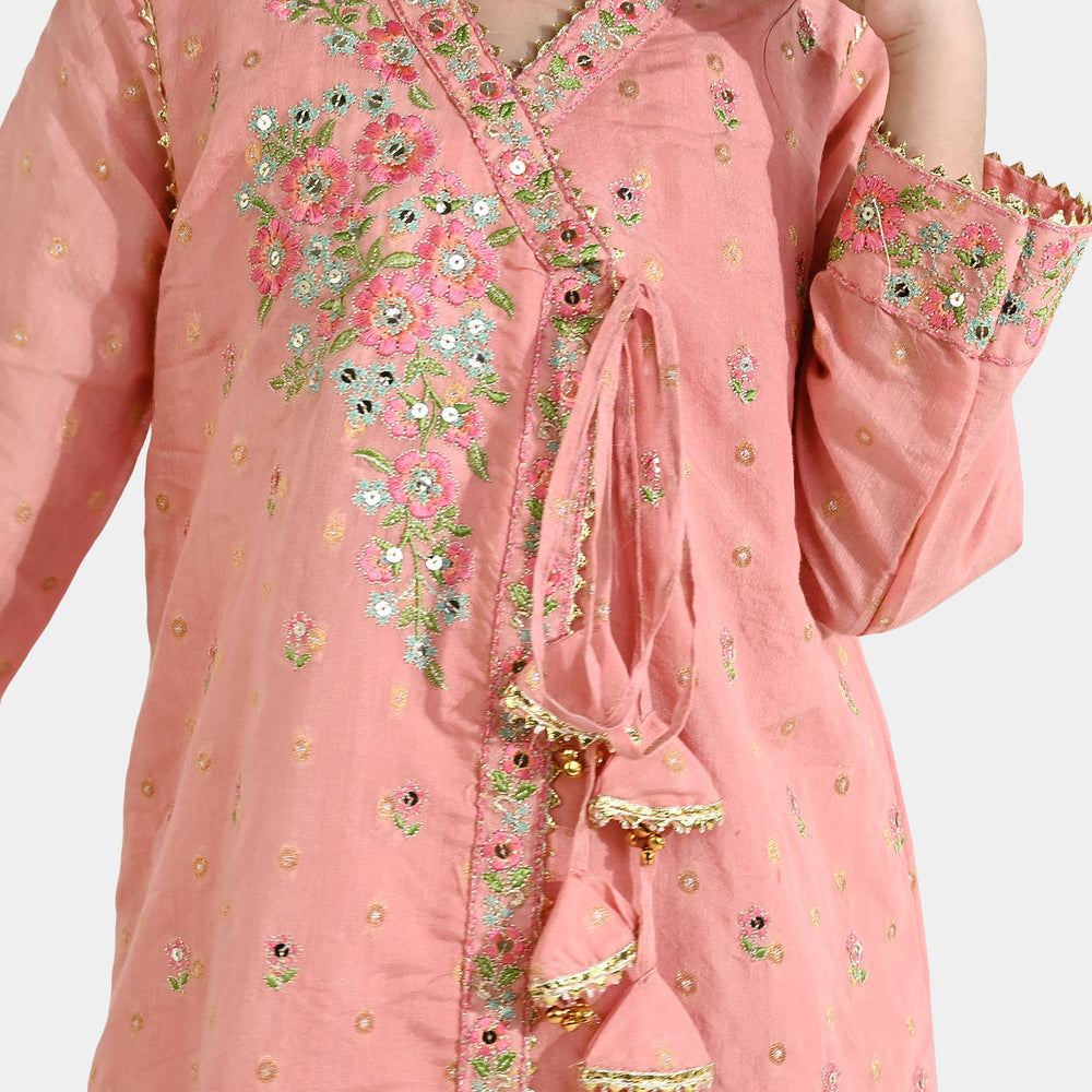 Teens Girls Jacquard 3-Piece Set (Sundas) - Peach
