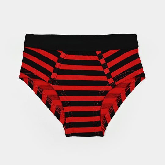 Boys Cotton Jersey Brief Pack of 2 Stripes - Black/red