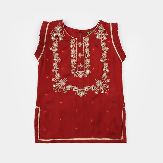 Infant Girls Jacquard 2-Piece Suit (Khumaar) - Red