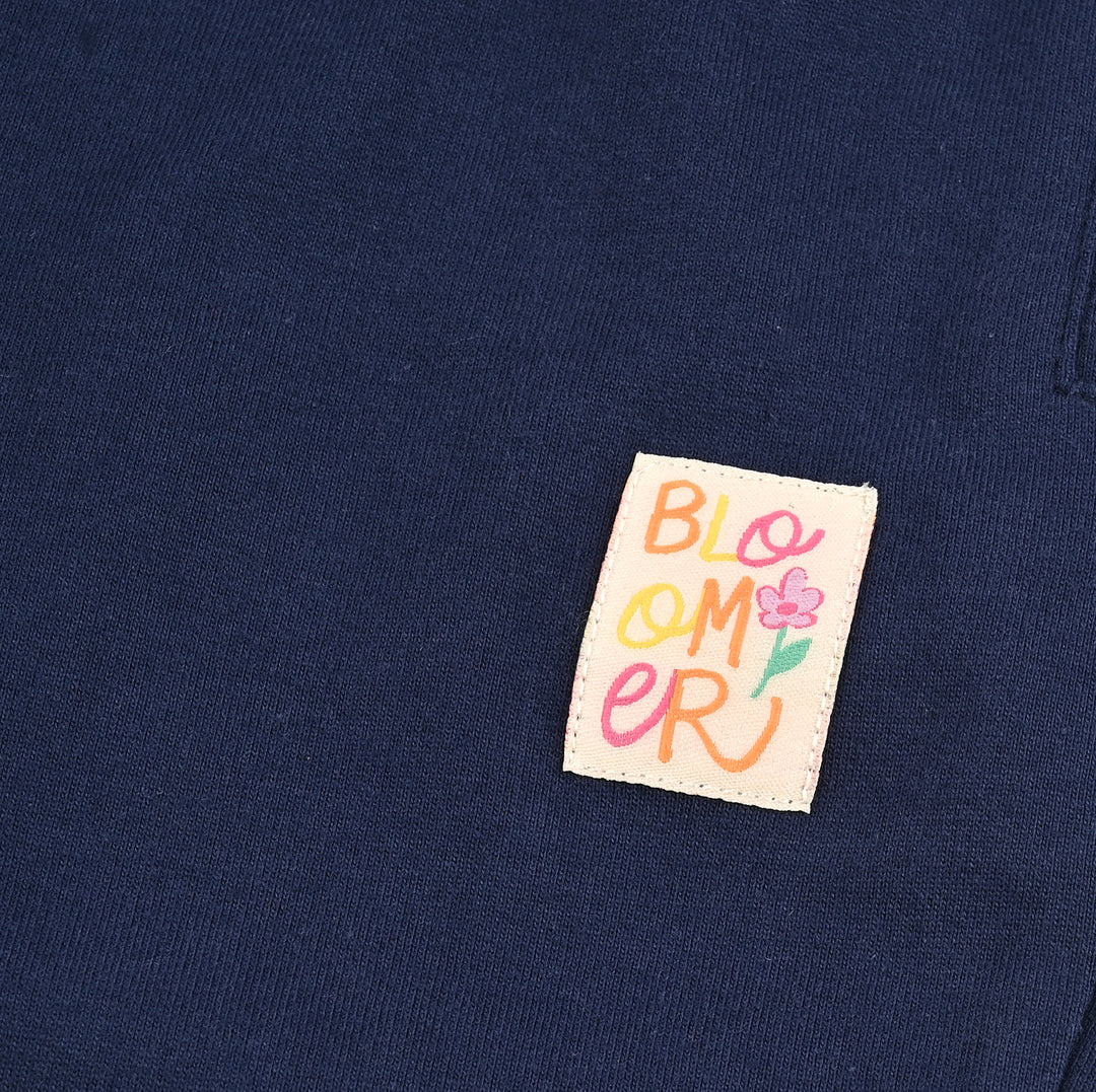 Girls Jersey/Terry Pajama Bloomer- Navy