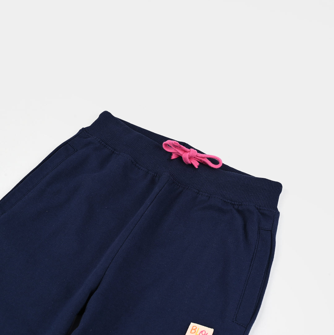Girls Jersey/Terry Pajama Bloomer- Navy