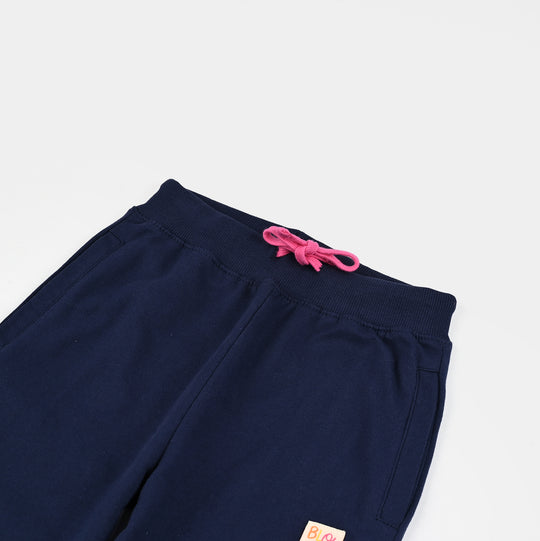 Girls Jersey/Terry Pajama Bloomer- Navy