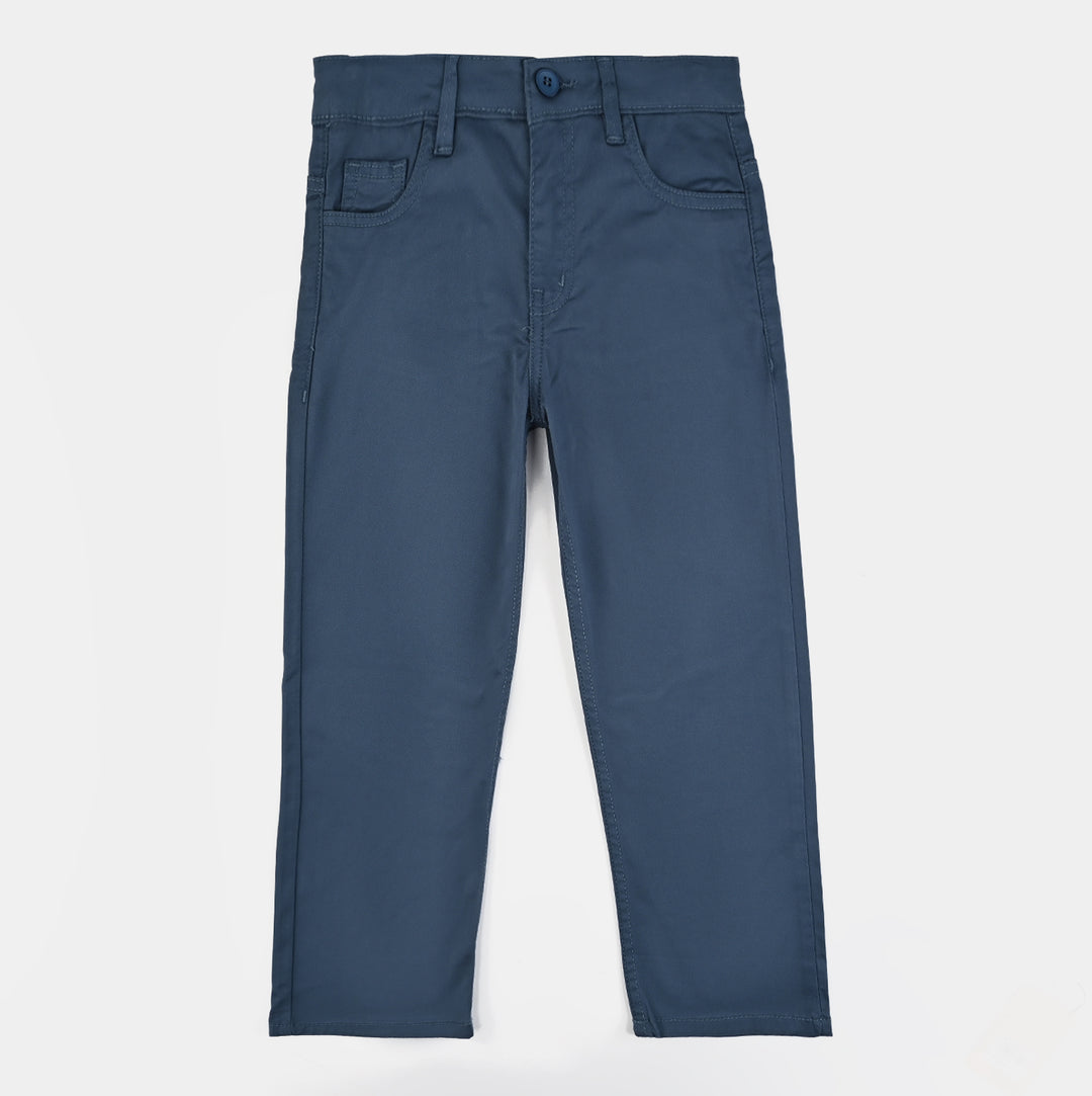 Boys Cotton Twill Pant Basic-NAVY