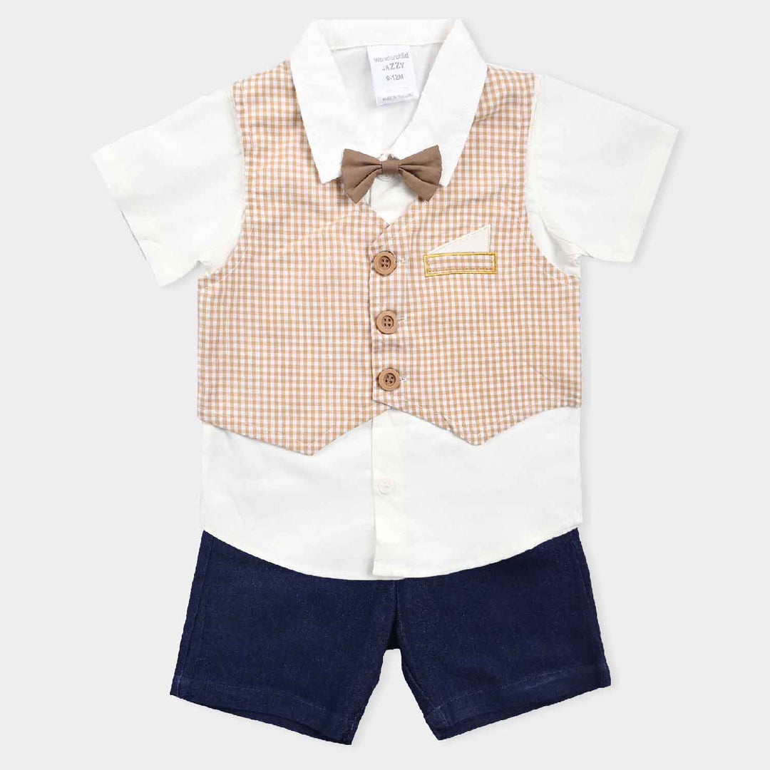 Infant Boys Cotton Interlock Suit -L.B Check