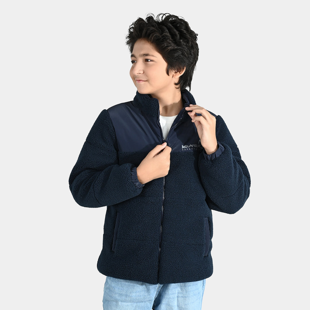 Boys Quilted Jacket (Mountain) - BLUE