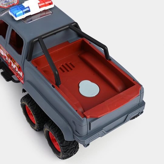 Remote-Controlled 6-Wheel Police Pickup Truck